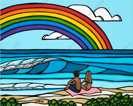 ヘザーブラウン アートプリント絵画 Love Under the Rainbow ヘザーブラウン アートプリント絵画 Love Under the Rainbow