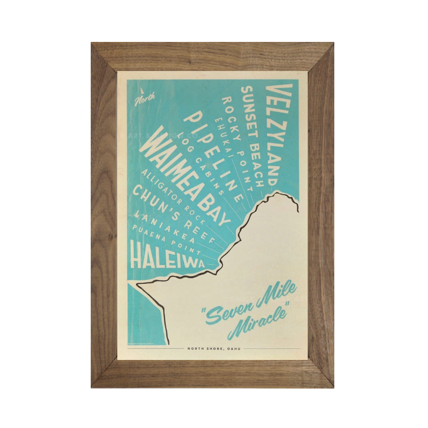NORTH SHORE MAP -フレーム付き
