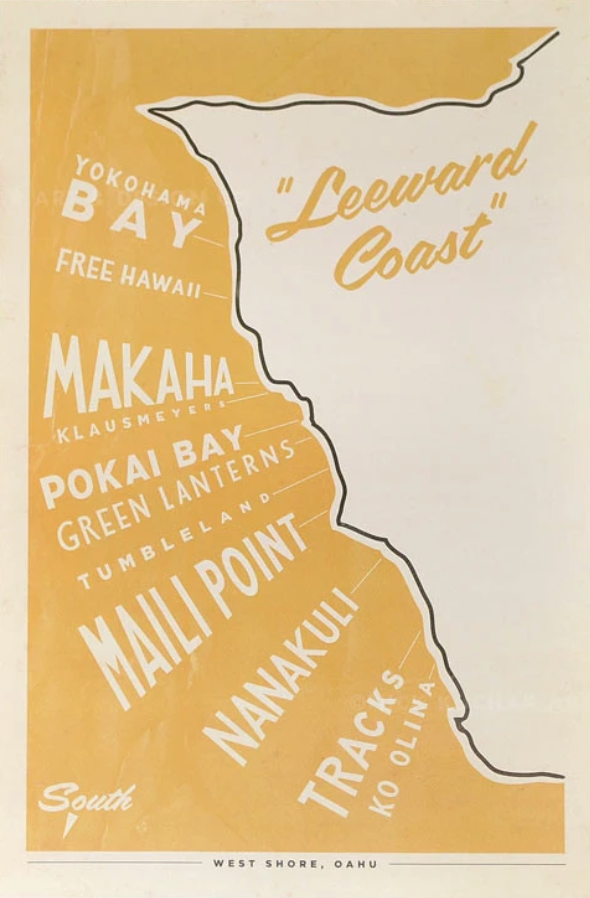 Oahu - Leeward Coast Surf Map
