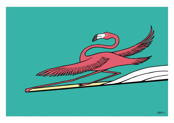 Surfing Flamingo