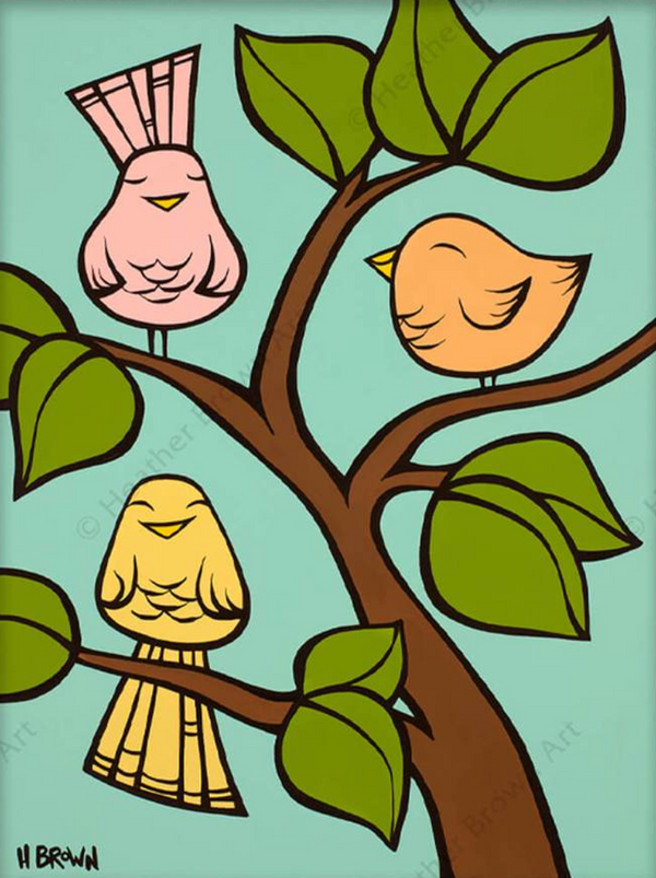 Untitled #2625 (three birds in tree)